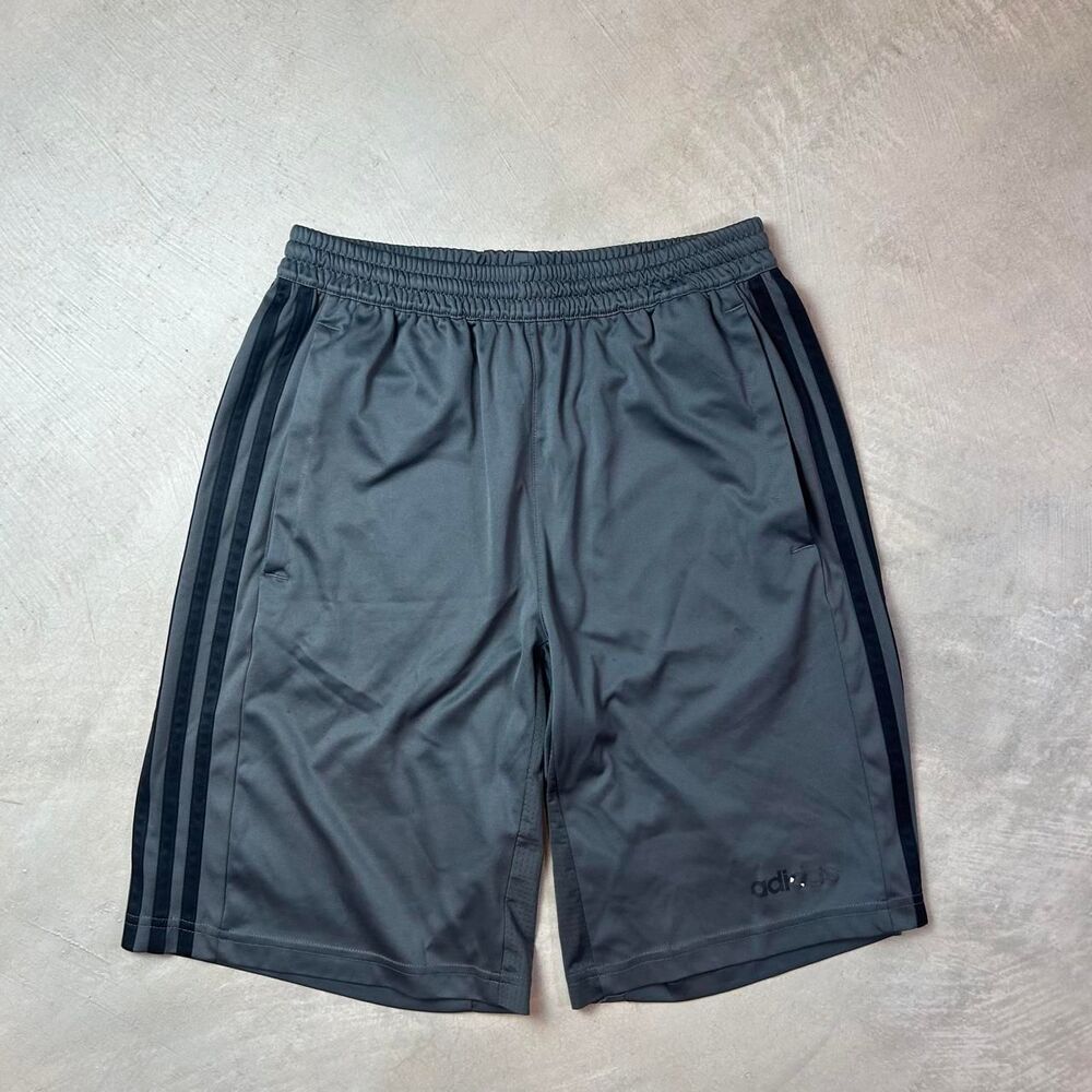 Adidas Men's Grey and Black Shorts